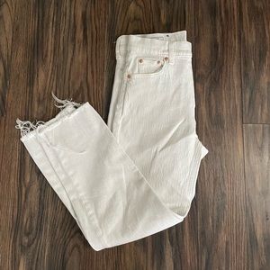 GAP Cheeky Straight High Rise White Jeans